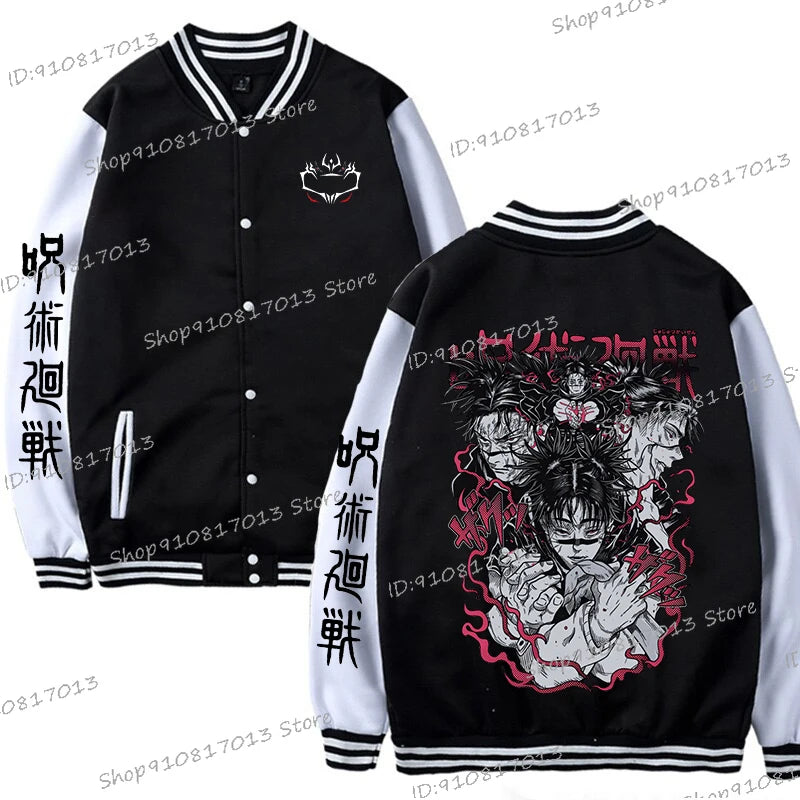 Anime Long Sleeve Baseball Jacket Jujutsu Kaisen Choso Manga Graphic Men Women Outerwear Fashion Jujutsu Kaisen Uniform Jackets