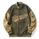 Suede Baseball Uniform Men's Autumn And Winter American Retro Coat Spring And Autumn Loose Top Embroidered Retro Jacket Trend