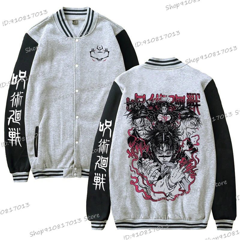 Anime Long Sleeve Baseball Jacket Jujutsu Kaisen Choso Manga Graphic Men Women Outerwear Fashion Jujutsu Kaisen Uniform Jackets